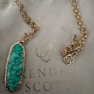 Kendra Scott Gold Necklace with Turquoise Pendant